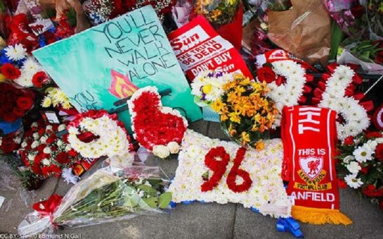 Floral tributes to the victims of the Hillsborough Disaster