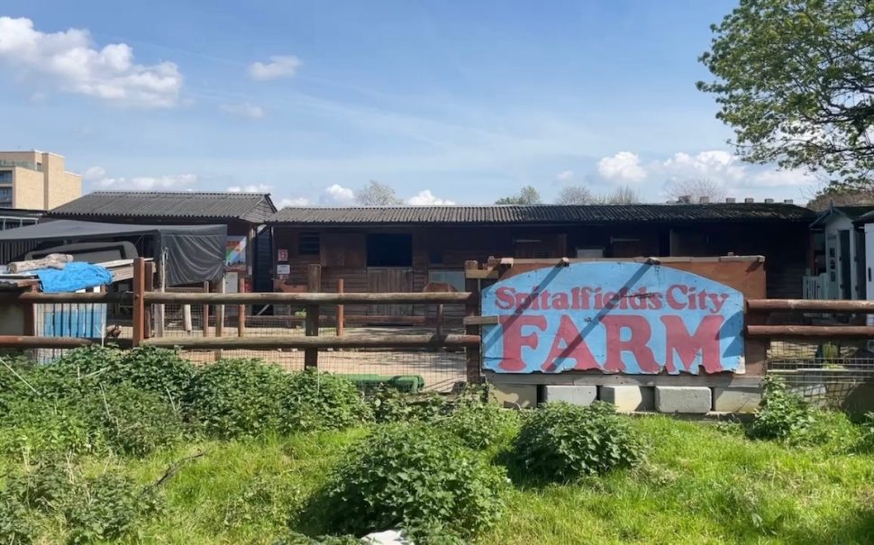 the outside of spitalfields city farm