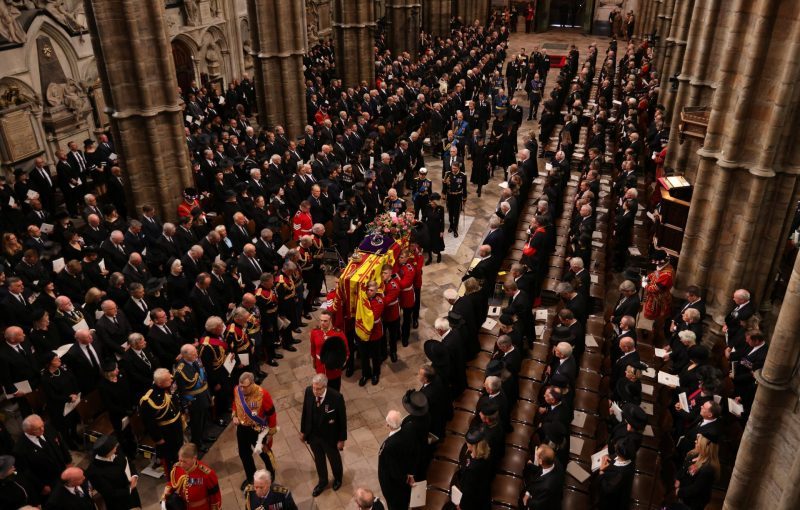 The congregation for the Queen's funeral