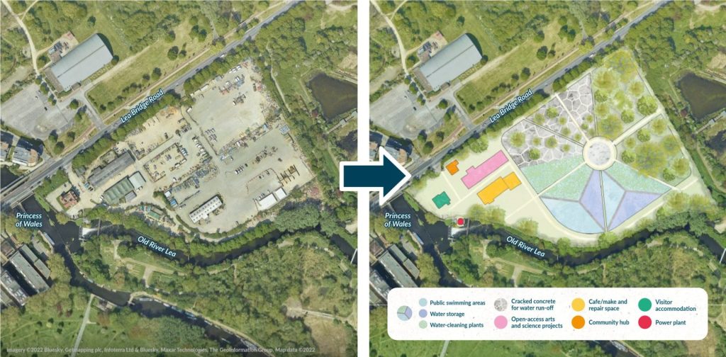 A map of the East London Waterpark plans