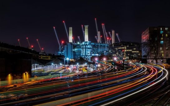 Night traffic at Battersea