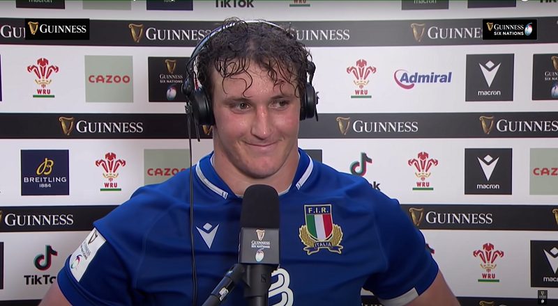 Italy Captain Michele Lamaro interview post Wales match