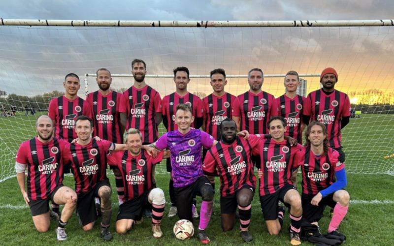 Football v Homophobia partner East End Phoenix team pose for a pre-match team photo