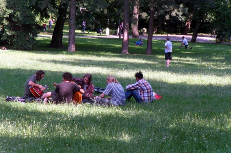 young people in a park