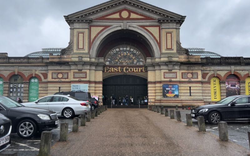 The outside of Alexandra Palace