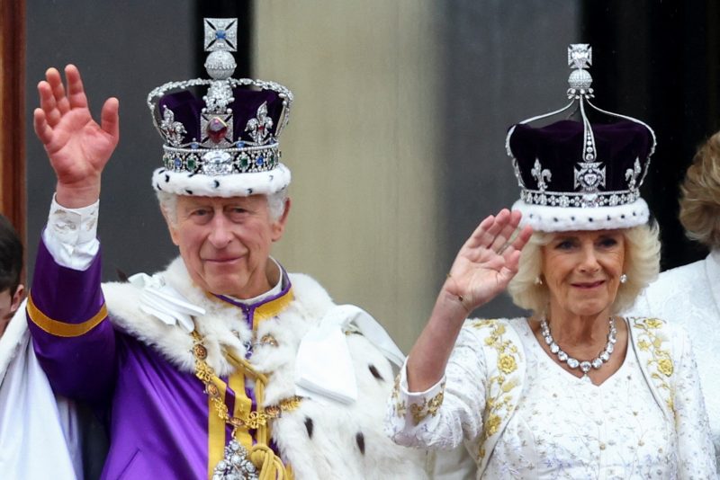 King Charles III and Queen Camilla on the balcony