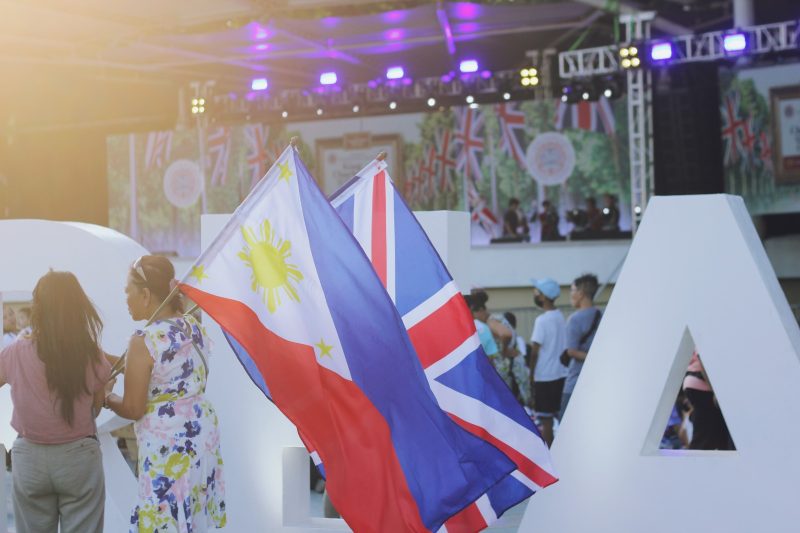 The UK and Filipino flags flying together