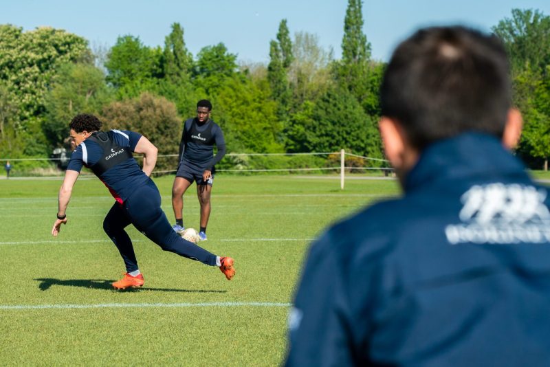 Someone doing running drills