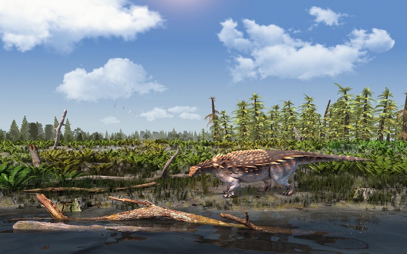 Computer generated image of dinosaurs