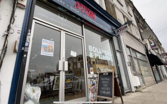 Shop front of Atom Gallery