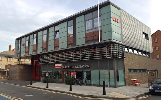Image of the outside of the Shadwell fire station in Tower Hamlets