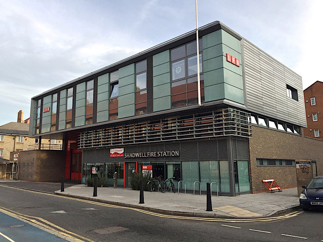 Image of the outside of the Shadwell fire station in Tower Hamlets