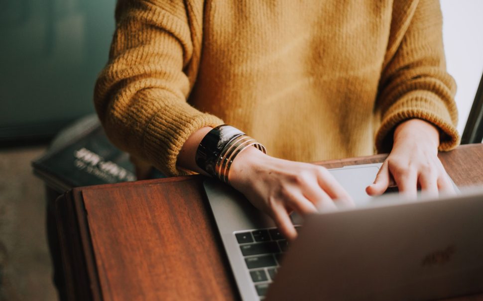 Person working at laptop