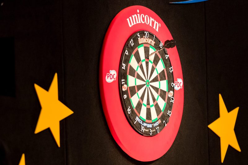 Darts: a dart board.