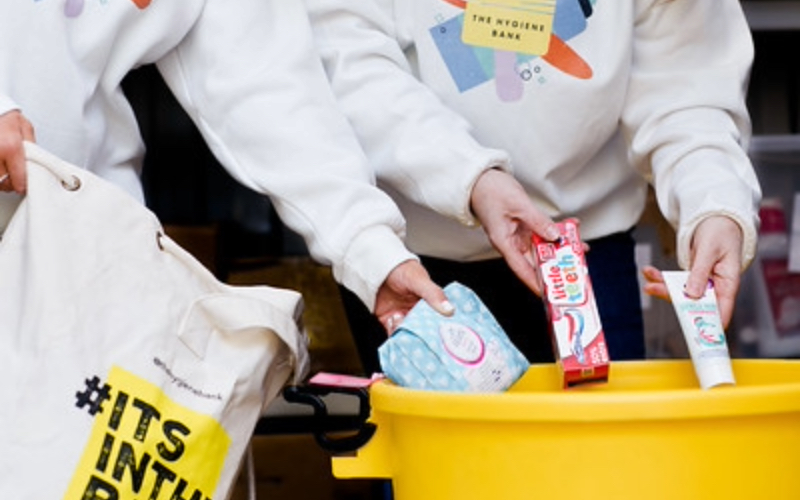 Hygiene products being donated to the Hygiene Bank