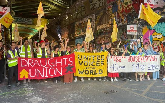 Draughts and Radisson Blu Canary Wharf join forces for better work conditions. Credit: UVW Union