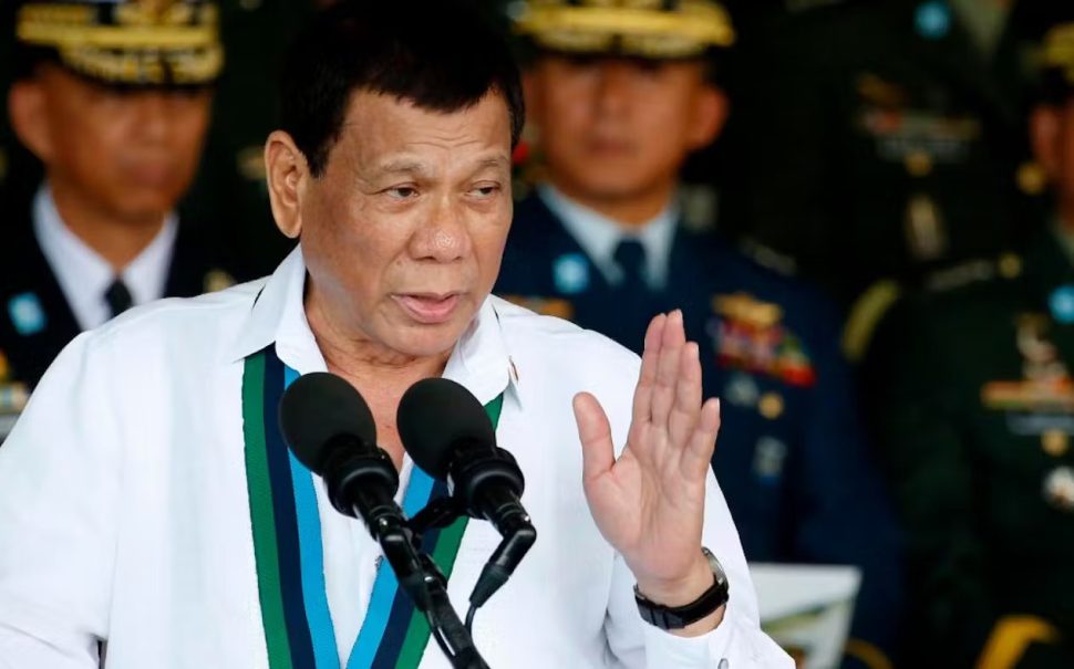 Former Philippine President Rodrigo Duterte speaking during his premiership.