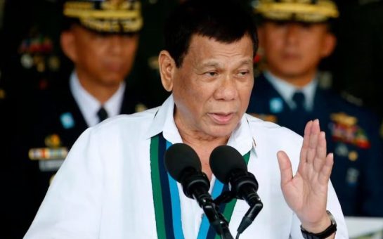 Former Philippine President Rodrigo Duterte speaking during his premiership.