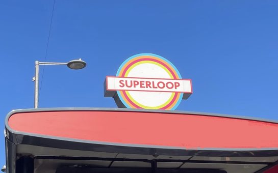 The London Superloop sign above Barking bus station