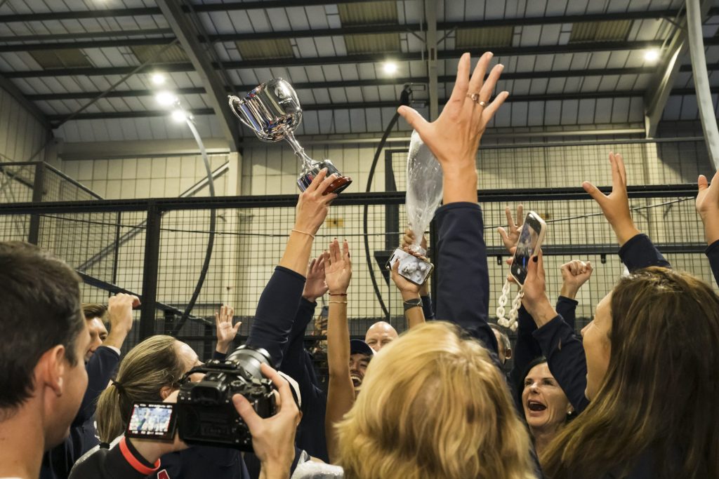 Team USA celebrate winning the Anglo-American Padel Cup