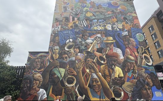Hackney Carnival Peace Mural on it's 40th celebration day