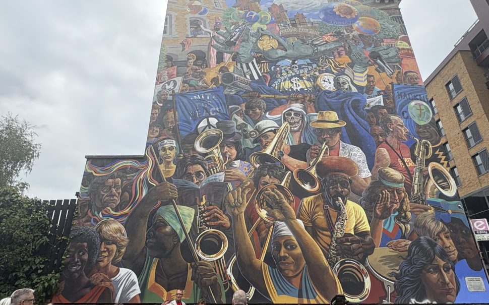 Hackney Carnival Peace Mural on it's 40th celebration day
