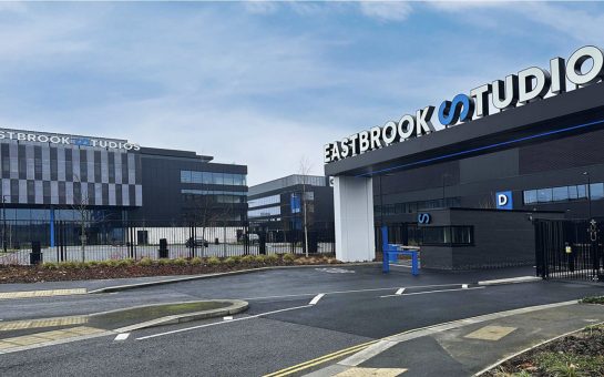 Eastbrook Studios exterior image with car park entrance and sound stage blocks.