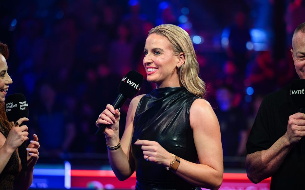 Emily Frazer at the 2025 Mosconi Cup at Alexandra Palace