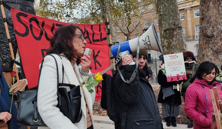 Southall Black Sisters host a vigil to protest against femicide and 'honour' based abuse. Credits: Southall Black Sisters