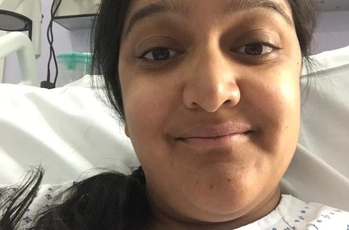 Sanju Pal takes selfie from hospital bed