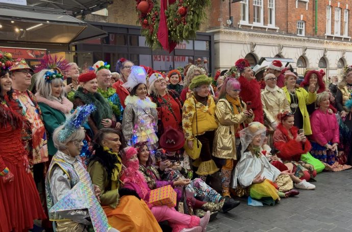 London Colour Walk Group Picture Old Spitalfields Market Dopamine