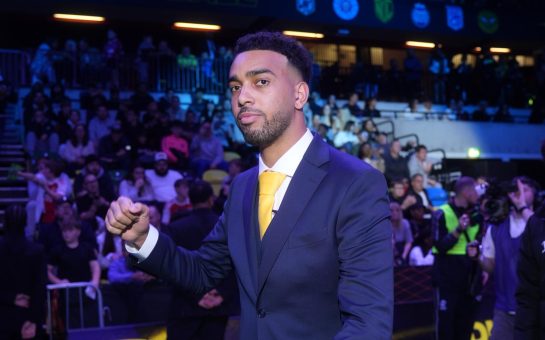 Niko walks out ahead of a Baller League game.