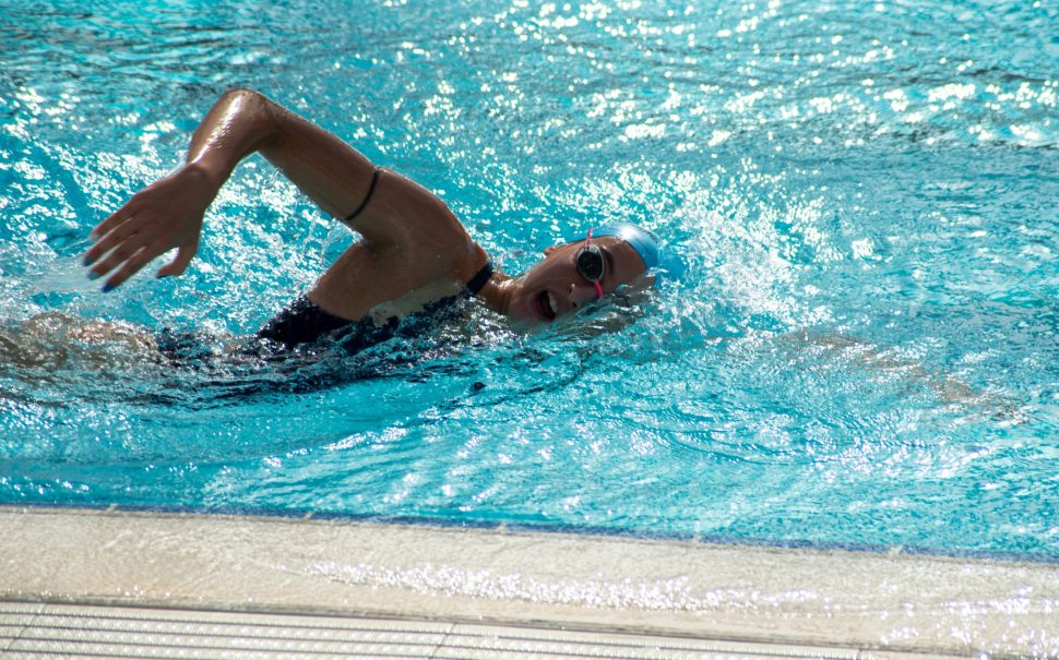 A woman swimming
