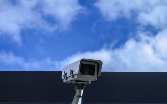 White CCTV camera at daytime