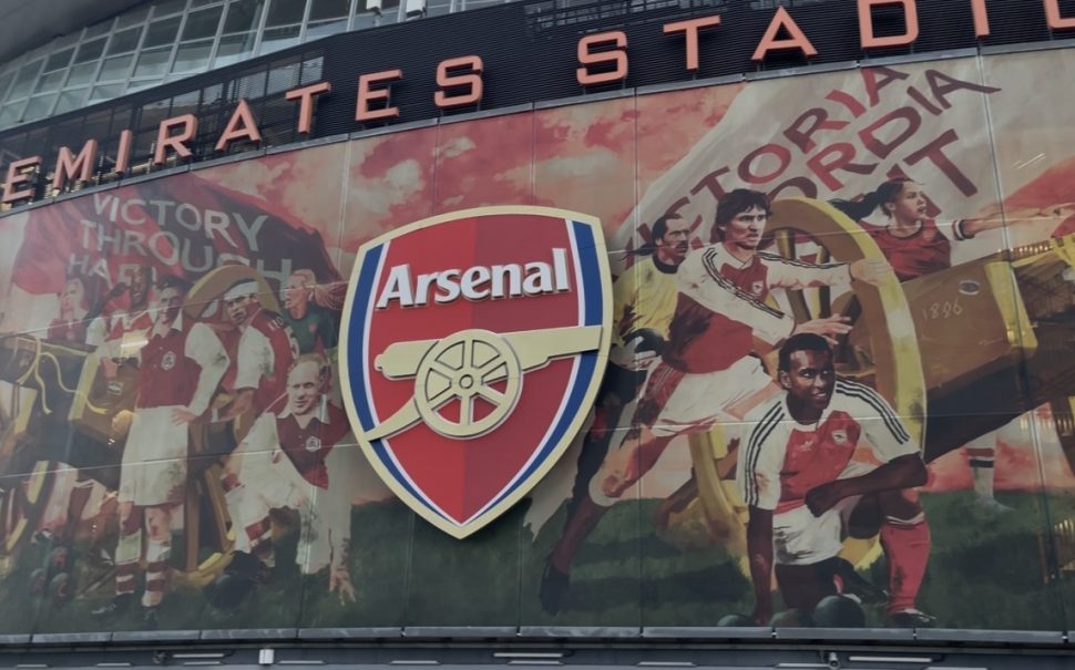 Outside the Emirates Stadium, Arsenal's home ground.