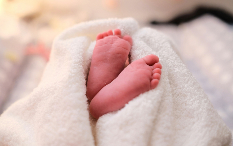 Newborn baby feet