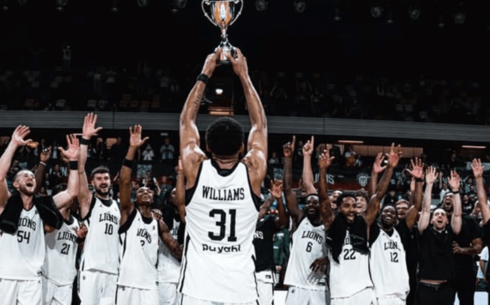 London Lions lifting trophy